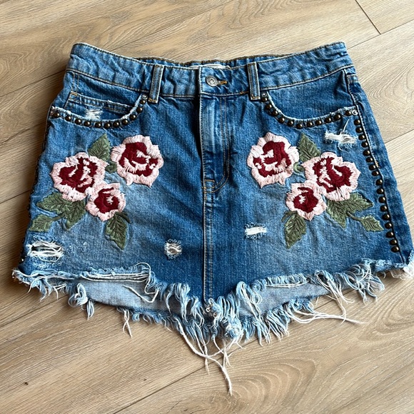 Free People Dresses & Skirts - Free People Jean Skirt 27